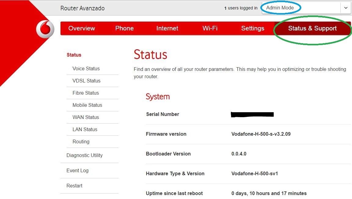 césped Molestar Marchitar Cómo conseguir admin del router Sercomm H500-s de Vodafone después de la  telecarga