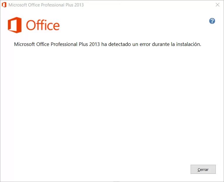 Microsoft Office 2016 Professional Plus ha detectado un error durante la  instalación