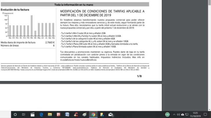 Aviso De Subida De Tarifas A Partir De Diciembre En La Factura