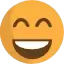 smiling face with open mouth and smiling eyes