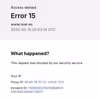 Acceso denegado con error 15 al acceder a la web de Lowi